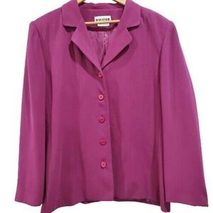 Vintage 90's Joan Leslie Purple Button Down Blazer Size 16